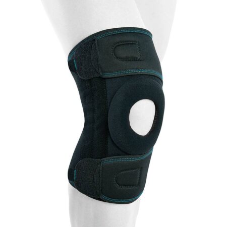 Image of a woman wearing the Actius Wrap-around Knee Brace with Side Reinforcements.