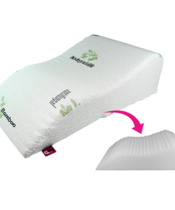 Vascular Leg Support Wedge with green leaf used for vascular support.