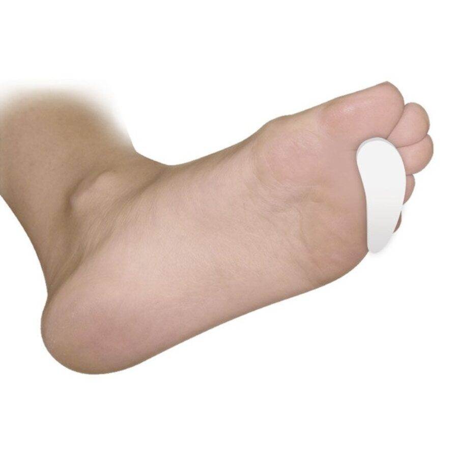 Person's foot with claw and hammer toe protector.