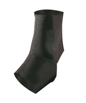 Bracelet de cheville noir sur fond blanc, adapté au pied Basic TH.