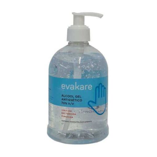 Evalare desinfetante para mãos Álcool Gel com doseador 500ml.