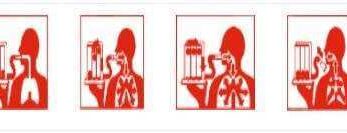 Affiche représentant un homme et une femme avec des éléments rouges et blancs.