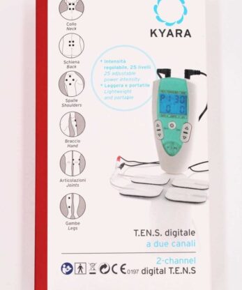 Kyra est un électrostimulateur Tens à 2 canaux.