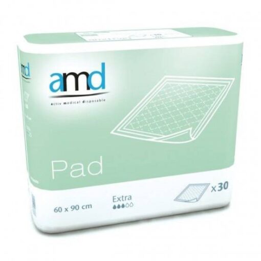 Resguardo AMD Pad 60x90 Extra 30 Unidades medindo 50 x 50 cm.