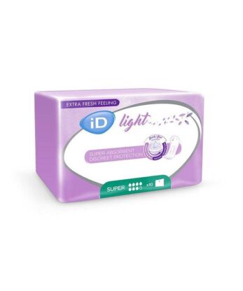 Una caja de almohadillas ID Light Super 10 sobre fondo blanco.