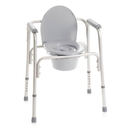 A Cadeira Sanitária/Banho Cadeira sanitária 4 em 1 com assento e tampa.