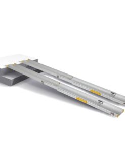 Pair of T2 Telescopic Ramps - 203cmx40cm positioned on a white surface.