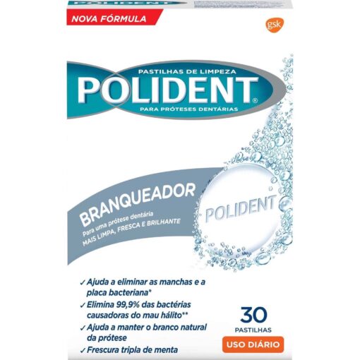 Polident Total Action Pastilhas de Limpeza Polident branqueador 36uni.