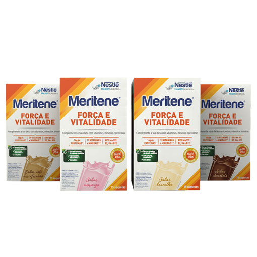 Cuatro cajas de Nestlé Meritene Fuerza y Vitalidad - 450g.