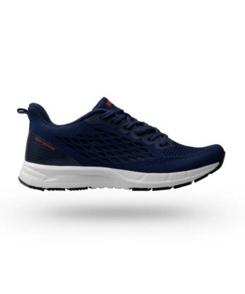 Unas zapatillas de running para hombre en azul y naranja llamadas Breelite Wock.
