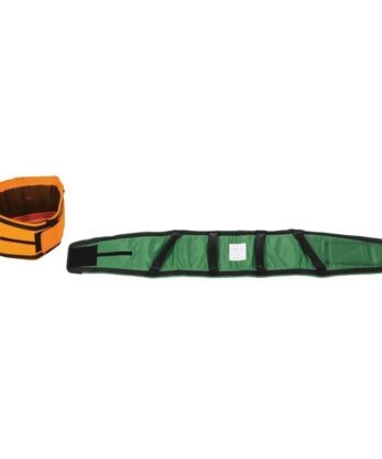 A transfer belt with an orange strap.