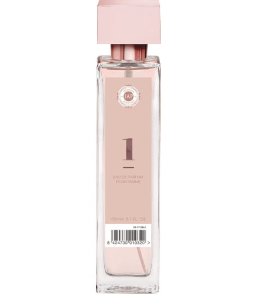 Frasco do perfume IAP PHARMA 1 ORIENTAL com rótulo rosa.