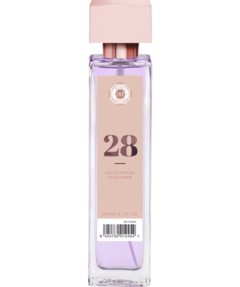 Una botella de IAP PHARMA 28 FLORAL etiquetada en rosa.