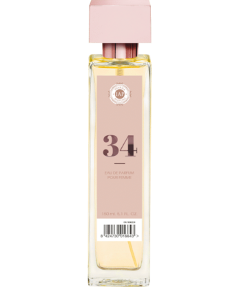 Un frasco de IAP PHARMA 34 FLORAL edp con etiqueta rosa.
