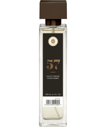 Un frasco de colonia IAP PHARMA 57 FRESH con etiqueta marrón.