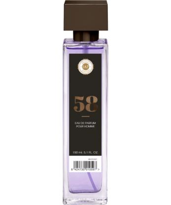 Un frasco de colonia IAP PHARMA 58 ORIENTAL con etiqueta marrón.