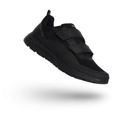 Black REBLAST VELCRO running shoes in size 36 on a white background.