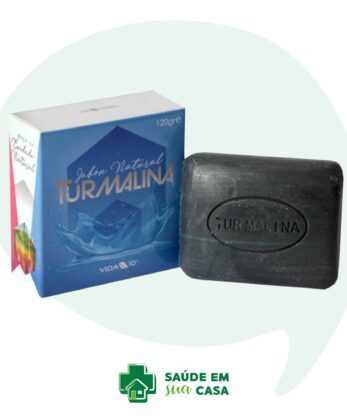 Una pastilla de jabón de turmalina natural de 120 g con las palabras turmana.