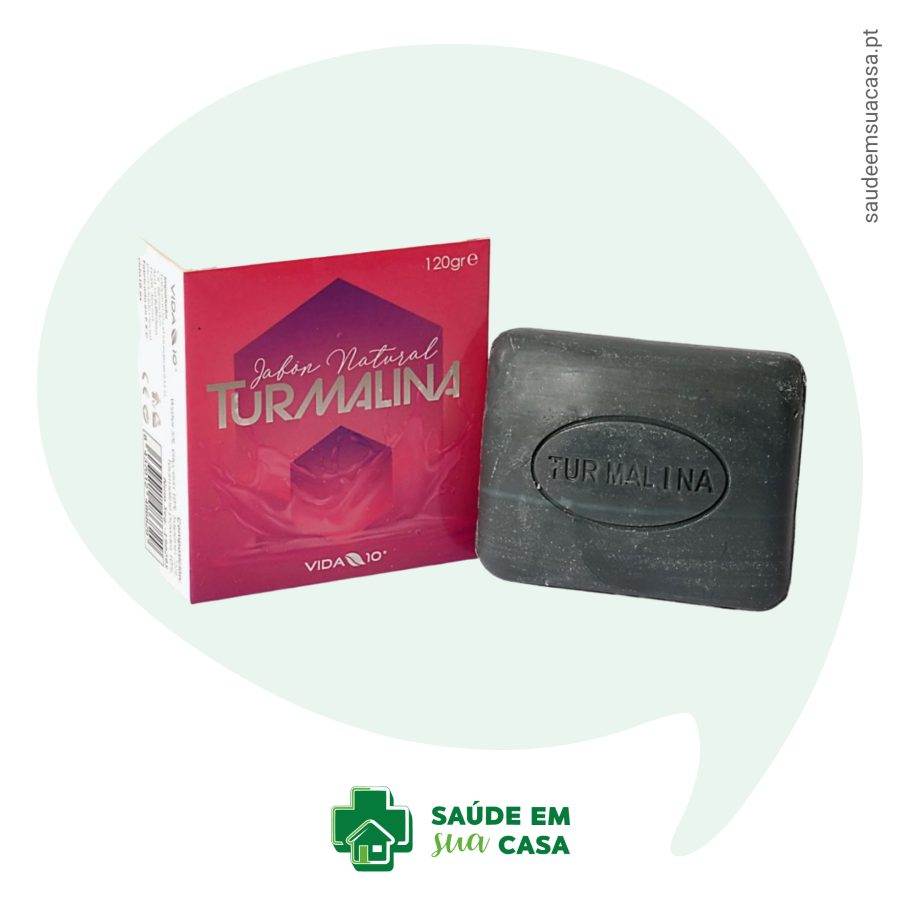 Un savon en tourmaline naturelle de 120g avec un message.