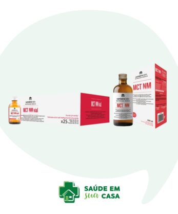 Una botella de MCT NM y una caja de pompas de jabón.